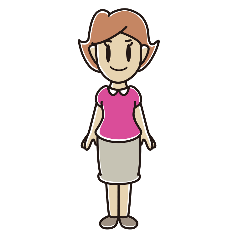 女性のイラスト【色あり、背景なし】透過PNG