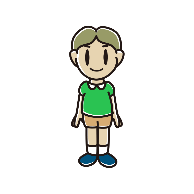 小学生男子のイラスト【色あり、背景なし】透過PNG