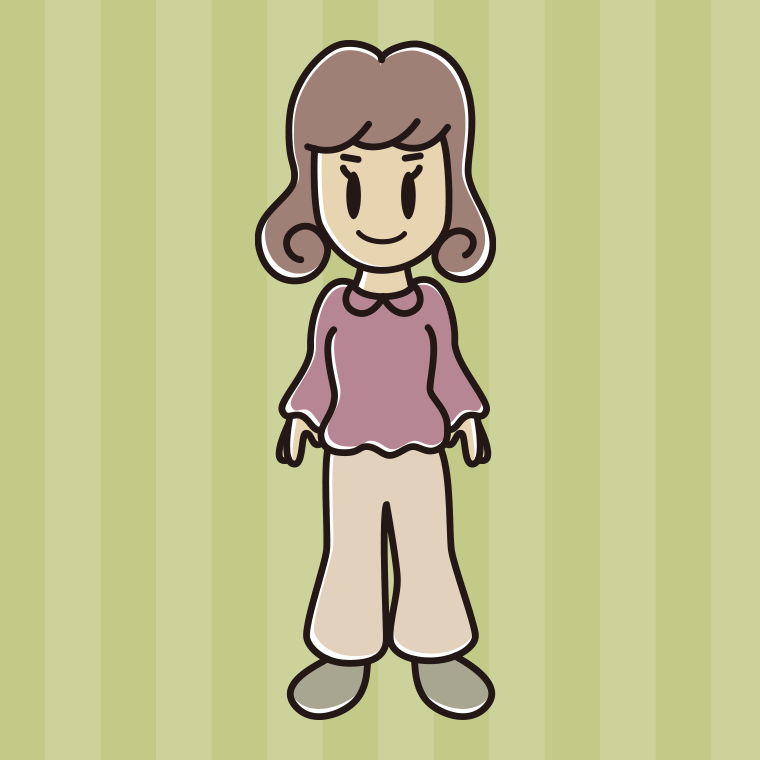 女子大学生のイラスト【色、背景あり】PNG