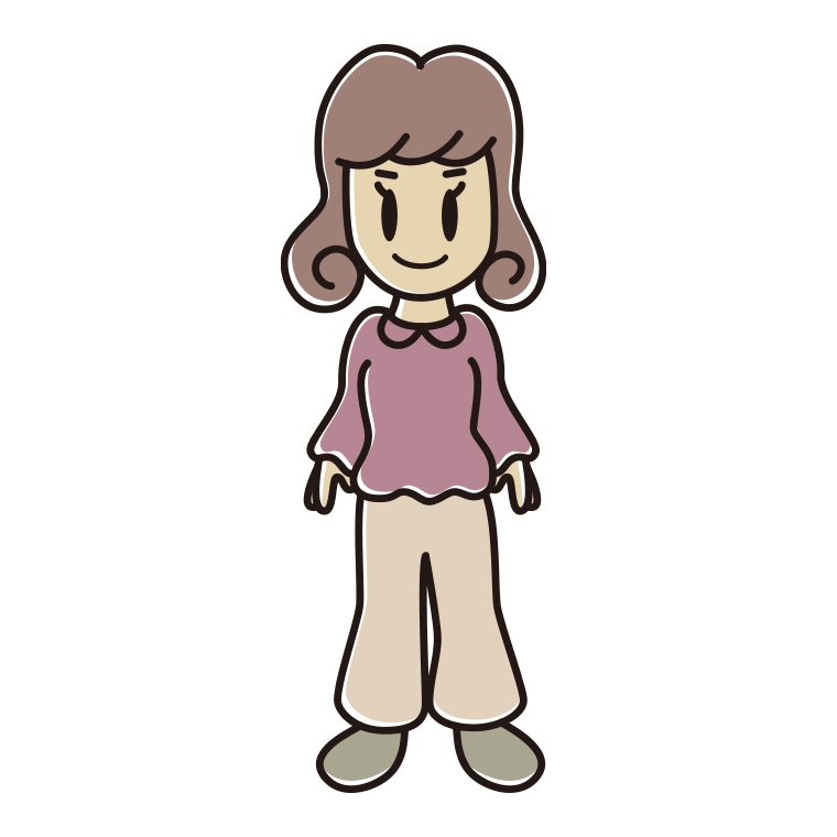 女子大学生のイラスト【色あり、背景なし】透過PNG