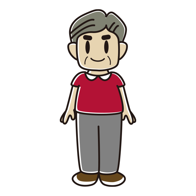 おじさんのイラスト【色あり、背景なし】透過PNG