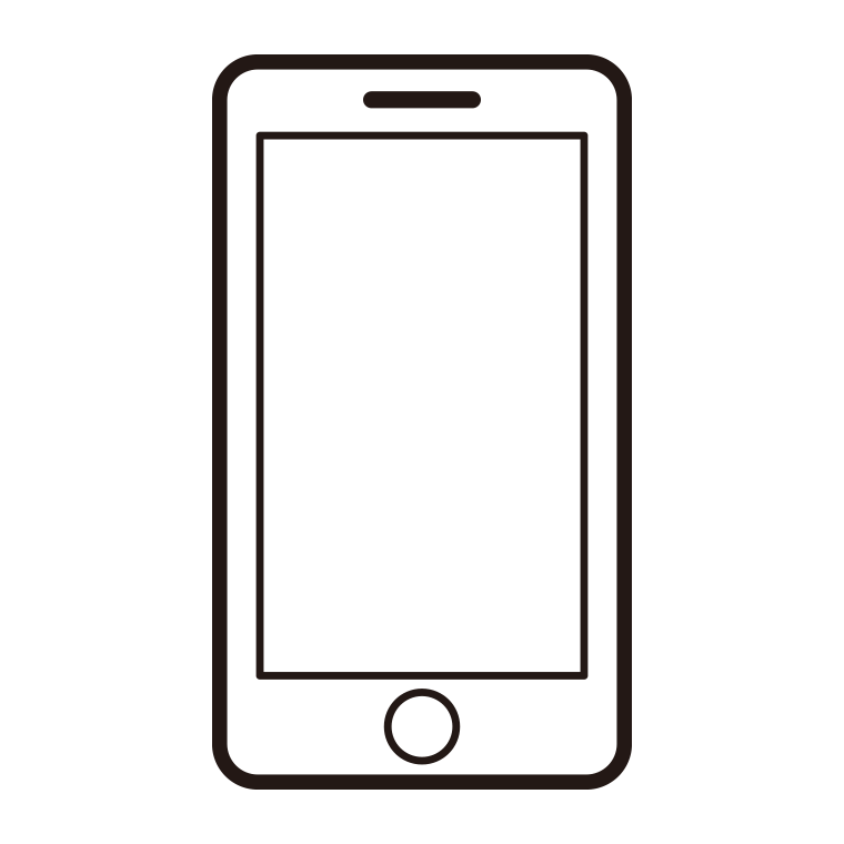 スマートフォン・スマホのイラスト02【線のみ】透過PNG