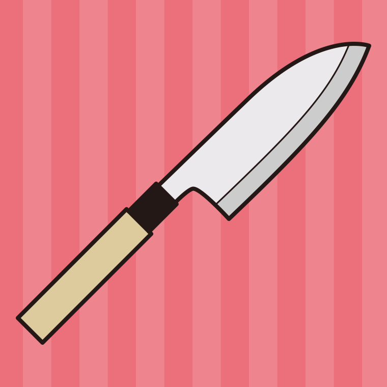 包丁のイラスト02（出刃包丁）【色、背景あり】PNG