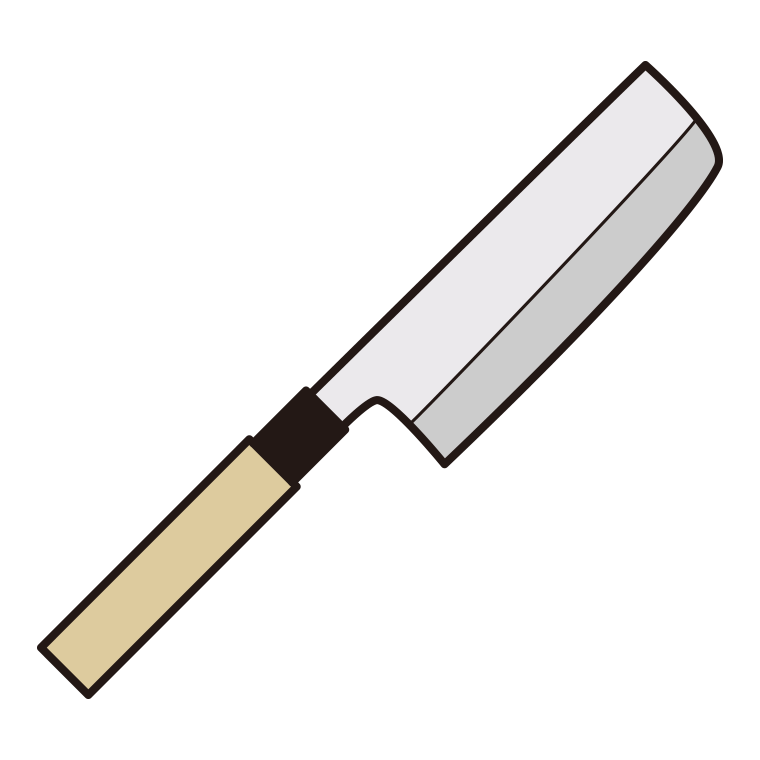 包丁のイラスト03（菜切包丁）【色あり、背景なし】透過PNG