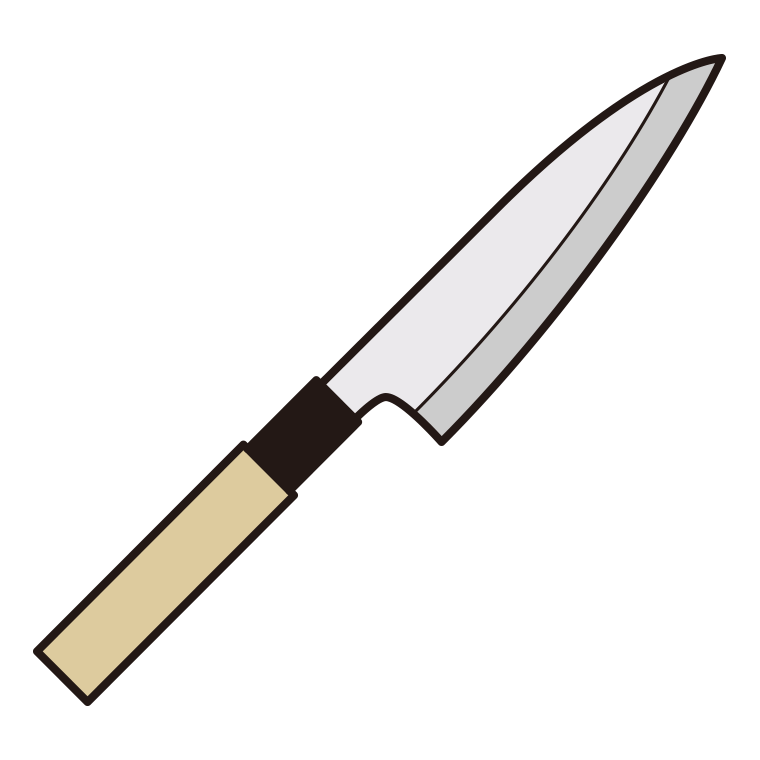 包丁のイラスト05（舟行包丁）【色あり、背景なし】透過PNG