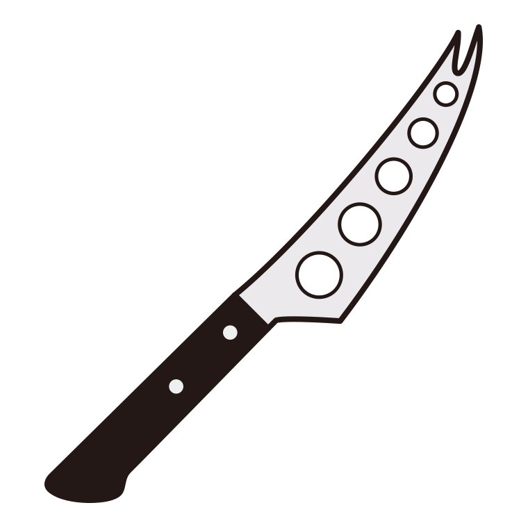 包丁のイラスト18（チーズナイフ）【色あり、背景なし】透過PNG