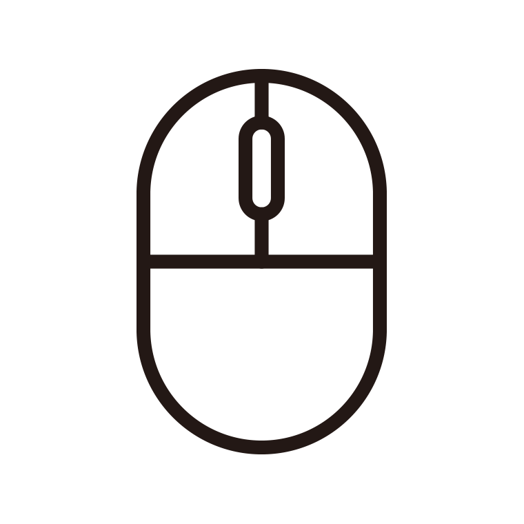 マウスのイラスト02（丸型）【色あり、背景なし】透過PNG