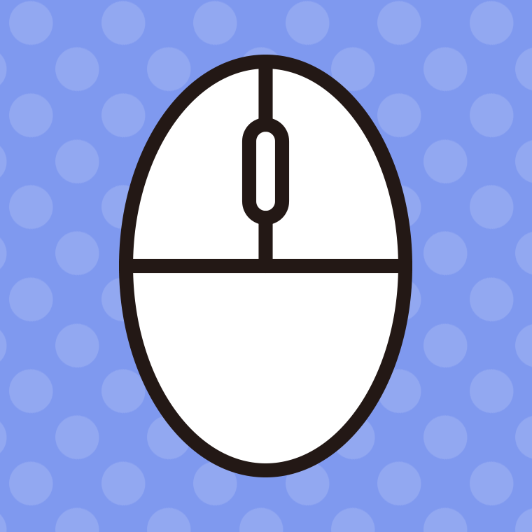 マウスのイラスト03（卵型）【色、背景あり】PNG