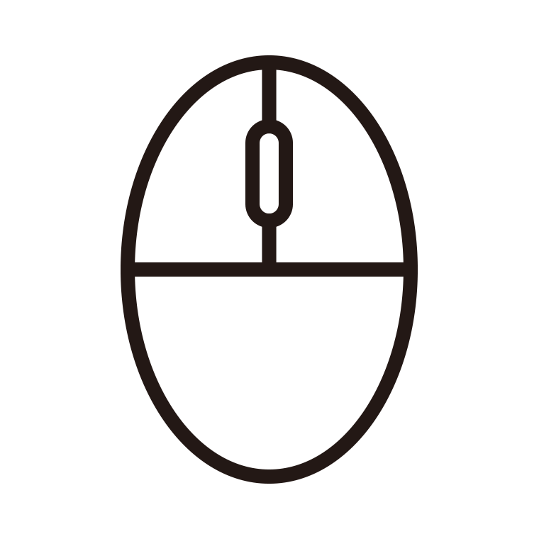 マウスのイラスト03（卵型）【色あり、背景なし】透過PNG