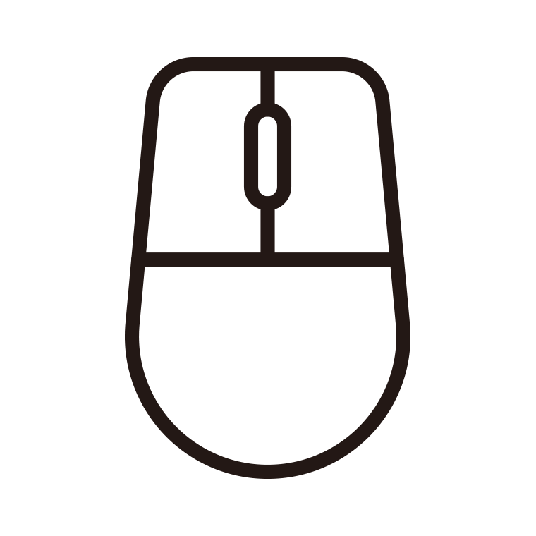 マウスのイラスト04（台形型）【色あり、背景なし】透過PNG