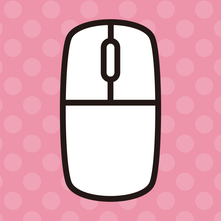 マウスのイラスト05（長方形型・フラット）【色、背景あり】PNG