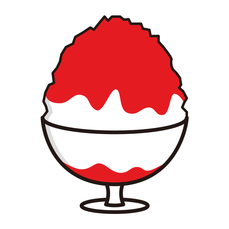 かき氷のイラスト01（いちご）【色あり、背景なし】透過PNG