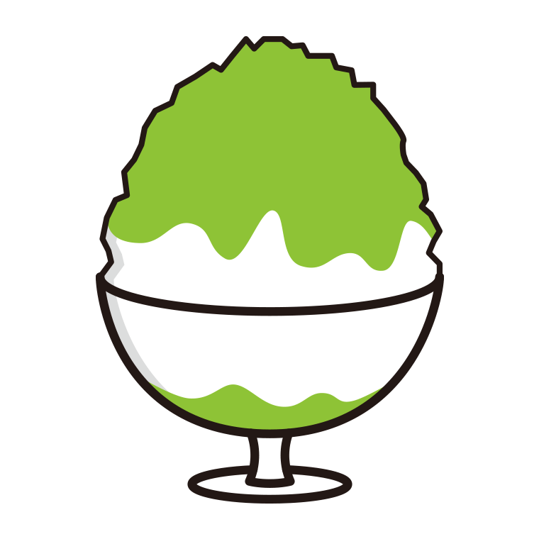 かき氷のイラスト02（メロン）【色あり、背景なし】透過PNG