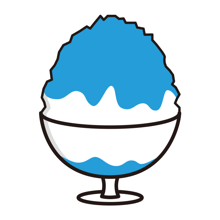 かき氷のイラスト03（ブルーハワイ）【色あり、背景なし】透過PNG