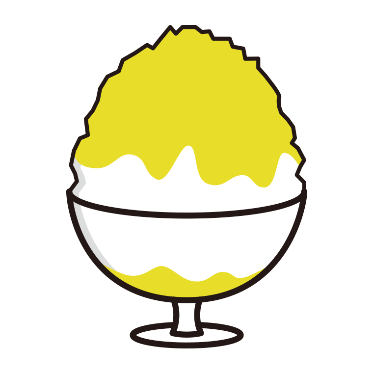 かき氷のイラスト04（レモン）【色あり、背景なし】透過PNG