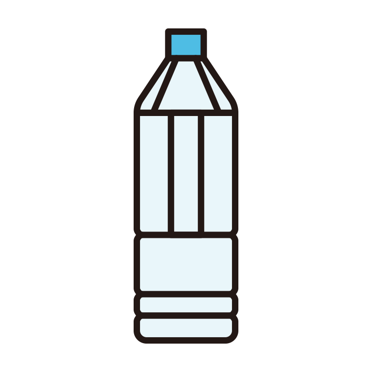 ペットボトルのイラスト02（大型・角型）【色あり、背景なし】透過PNG