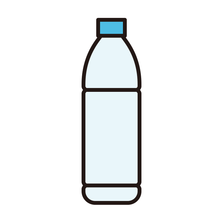 ペットボトルのイラスト03（スリム・円柱型）【色あり、背景なし】透過PNG