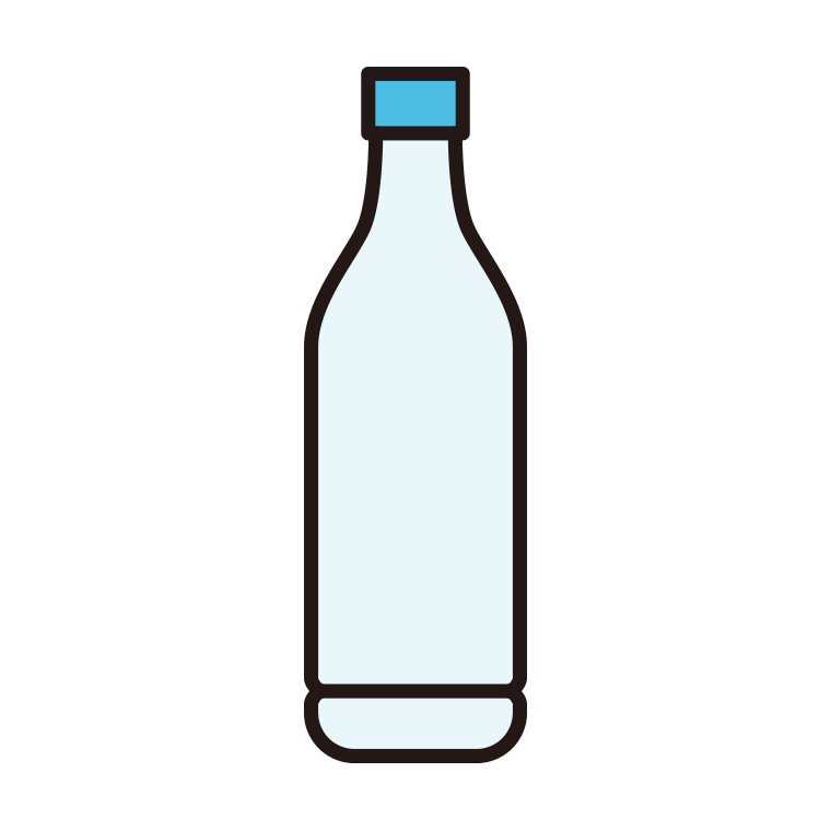 ペットボトルのイラスト04（丸型・ロング）【色あり、背景なし】透過PNG