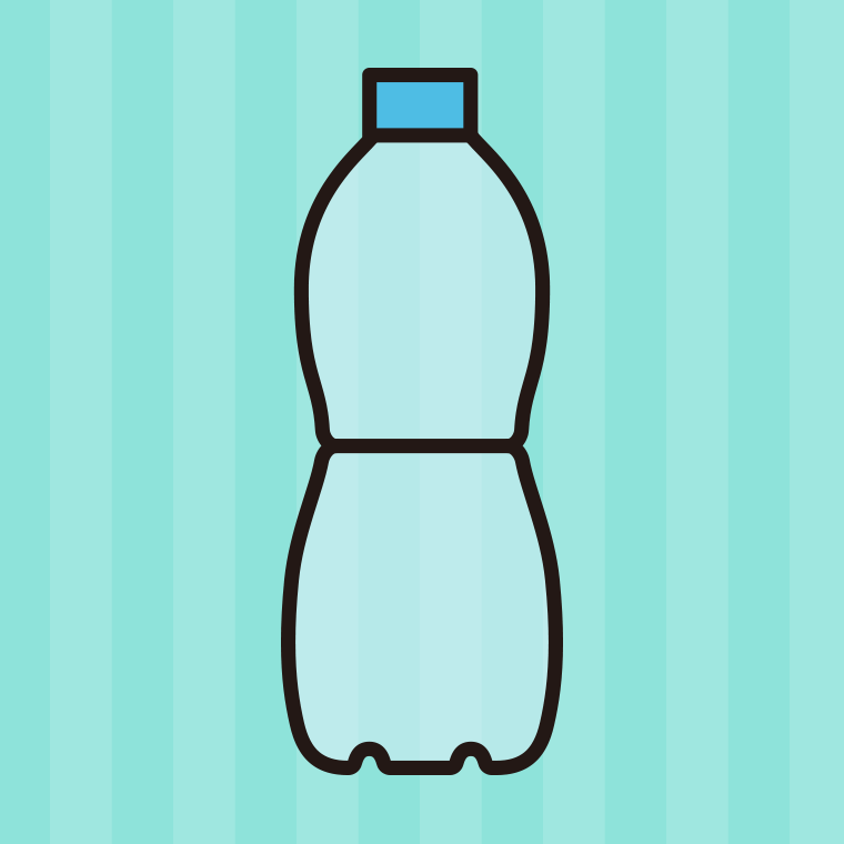 【イラスト・アイコン素材】ペットボトルのイラスト07（くびれ型）