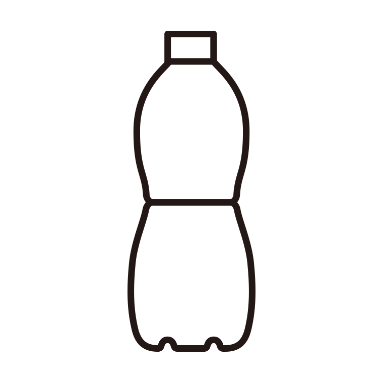 ペットボトルのイラスト07（くびれ型）【線のみ】透過PNG