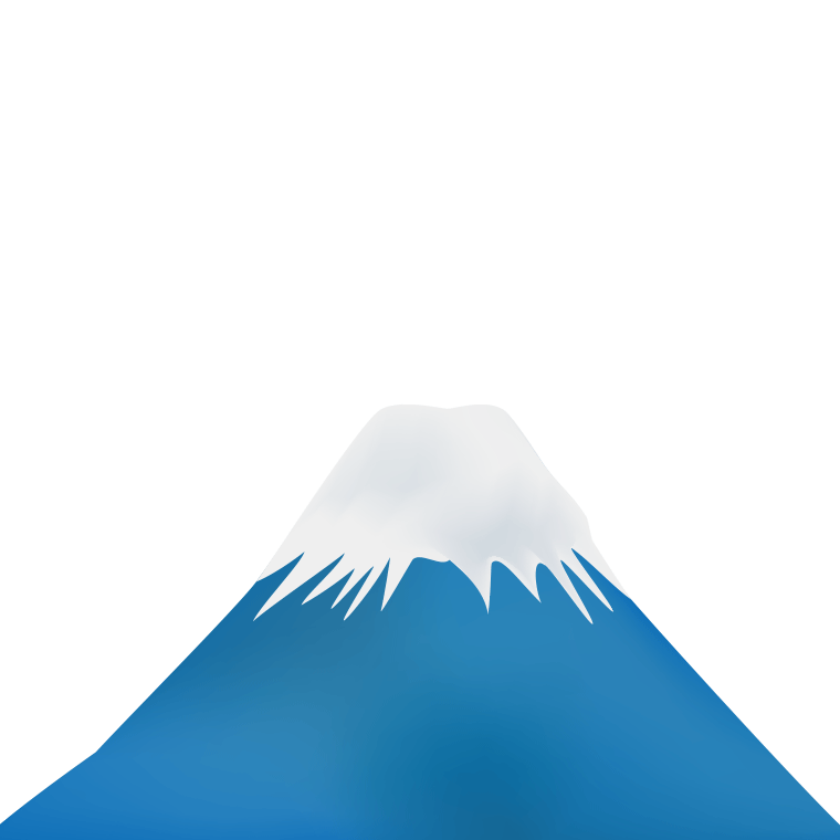 富士山のイラスト【色あり、背景なし】透過PNG