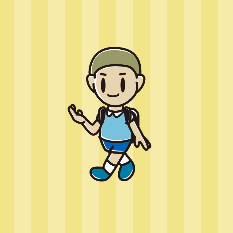 通学中に案内する新小学一年生男子のイラスト【色、背景あり】PNG