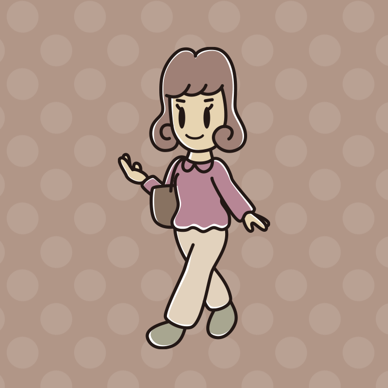 通学中に案内する女子大学生のイラスト【色、背景あり】PNG
