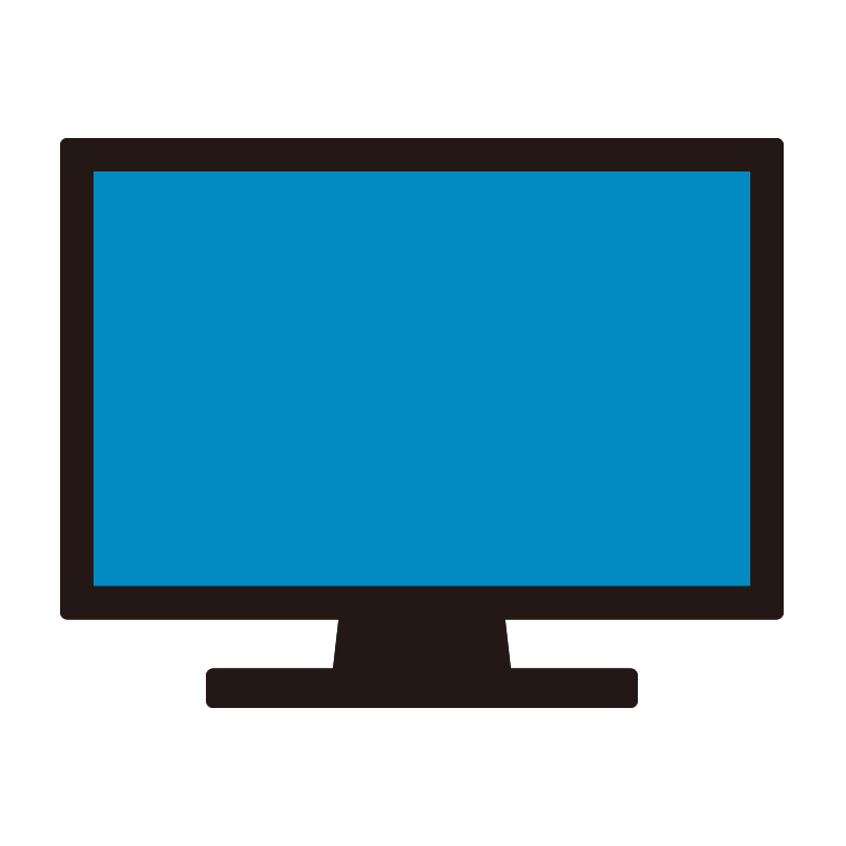 モニター・ディスプレイのイラスト【色あり、背景なし】透過PNG