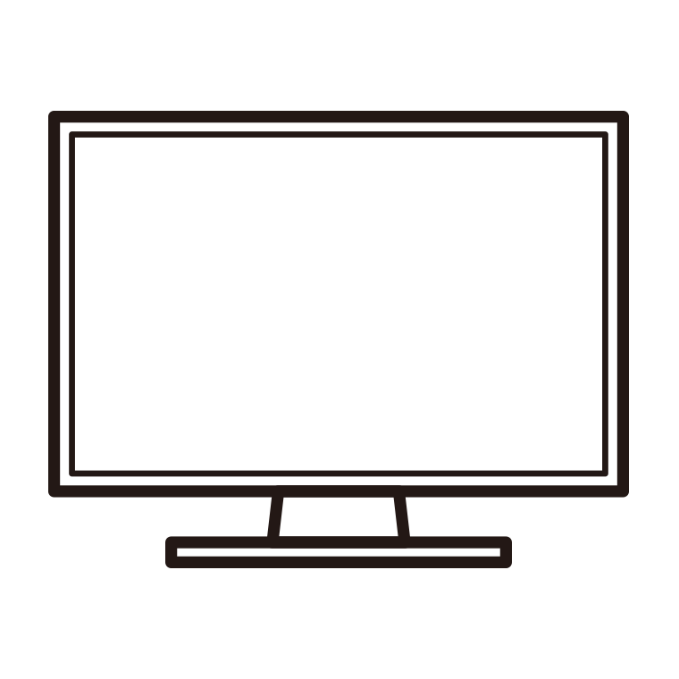 モニター・ディスプレイのイラスト【線のみ】透過PNG