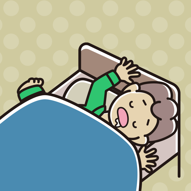 寝相が悪い男子中学生のイラスト【色、背景あり】PNG