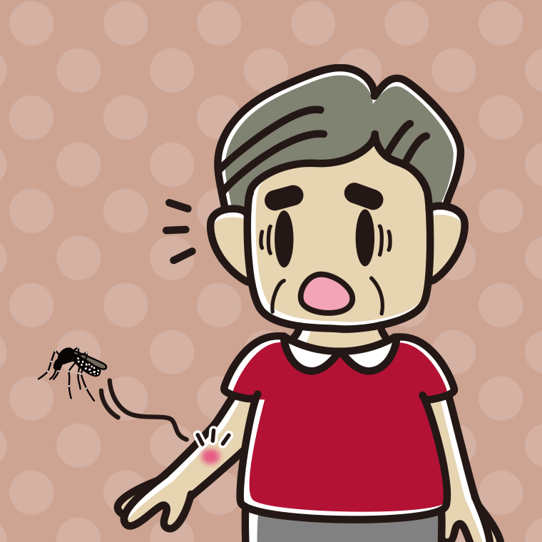 【フリー素材】蚊に刺されるおじさんのイラスト