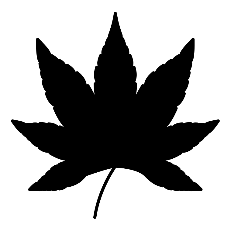 紅葉の葉っぱのイラスト01（イロハモミジ）【モノクロ】透過PNG