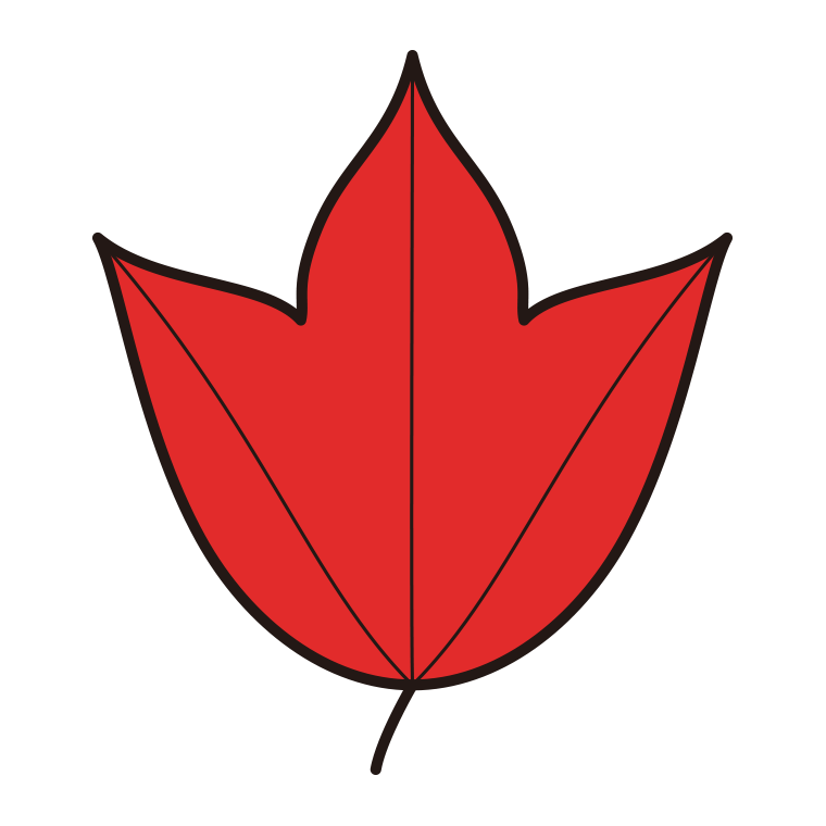 紅葉の葉っぱのイラスト07（トウカエデ）【色あり、背景なし】透過PNG