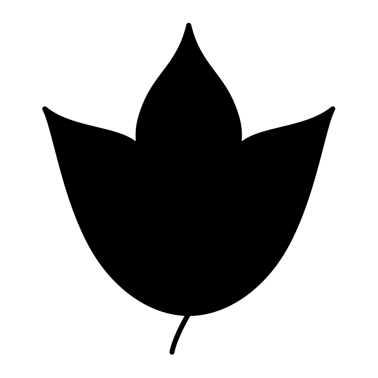 紅葉の葉っぱのイラスト07（トウカエデ）【モノクロ】透過PNG