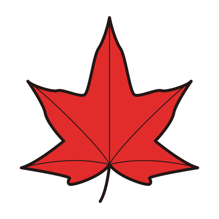 紅葉の葉っぱのイラスト08（モミジバフウ）【色あり、背景なし】透過PNG