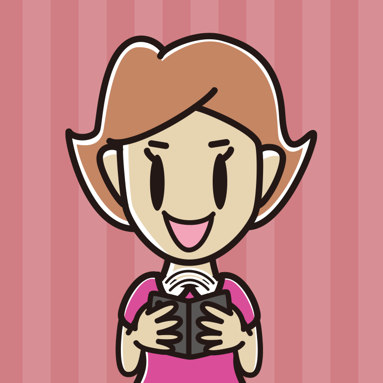 折りたたみスマホを使う女性のイラスト【色、背景あり】PNG