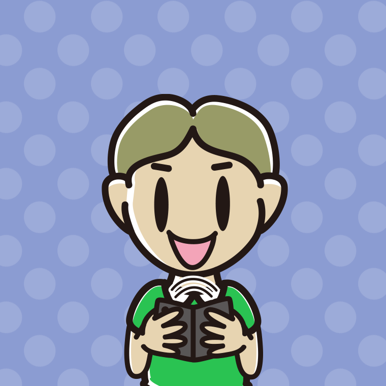 折りたたみスマホを使う小学生男子のイラスト【色、背景あり】PNG