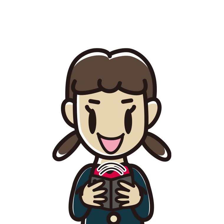 折りたたみスマホを使う女子中学生のイラスト【色あり、背景なし】透過PNG