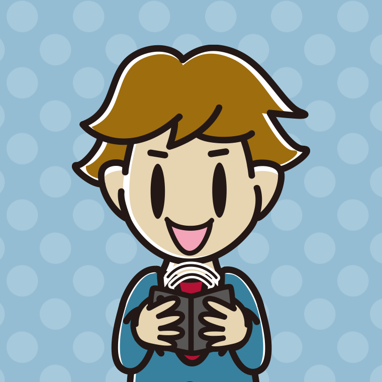 折りたたみスマホを使う男子高校生のイラスト【色、背景あり】PNG