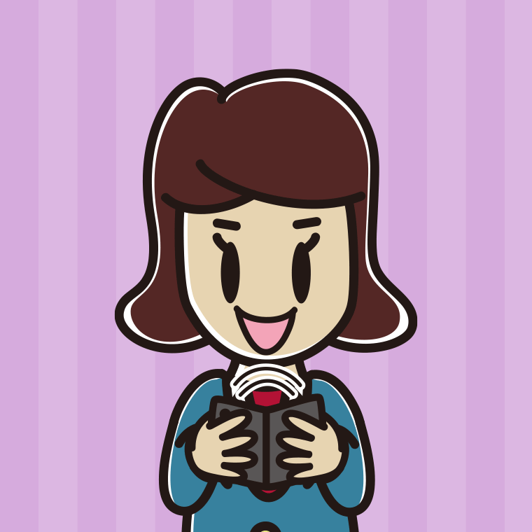 折りたたみスマホを使う女子高校生のイラスト【色、背景あり】PNG