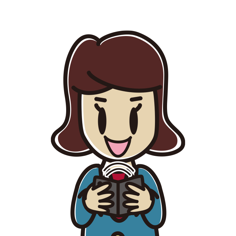 折りたたみスマホを使う女子高校生のイラスト【色あり、背景なし】透過PNG