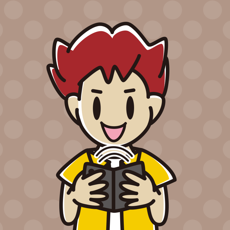 折りたたみスマホを使う男子大学生のイラスト【色、背景あり】PNG