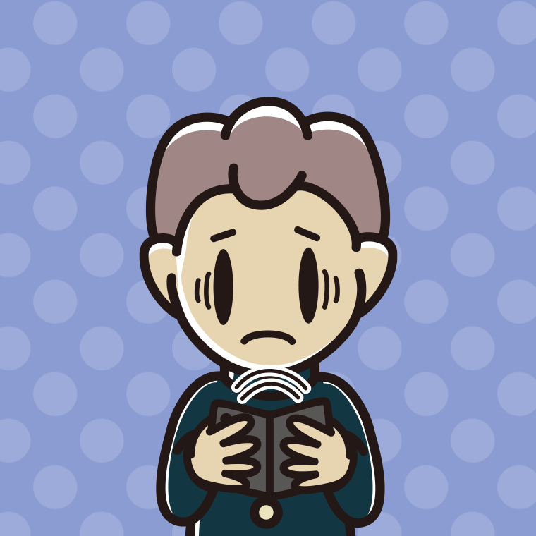 折りたたみスマホで困る男子中学生のイラスト【色、背景あり】PNG