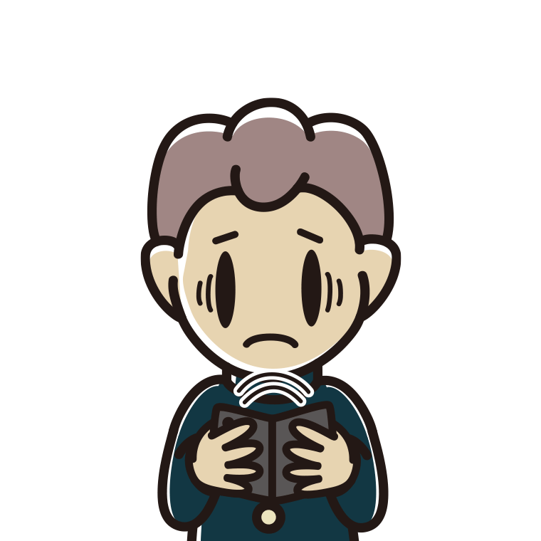 折りたたみスマホで困る男子中学生のイラスト【色あり、背景なし】透過PNG