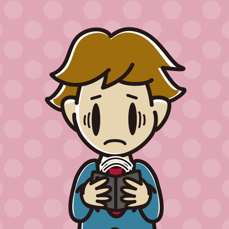 折りたたみスマホで困る男子高校生のイラスト【色、背景あり】PNG