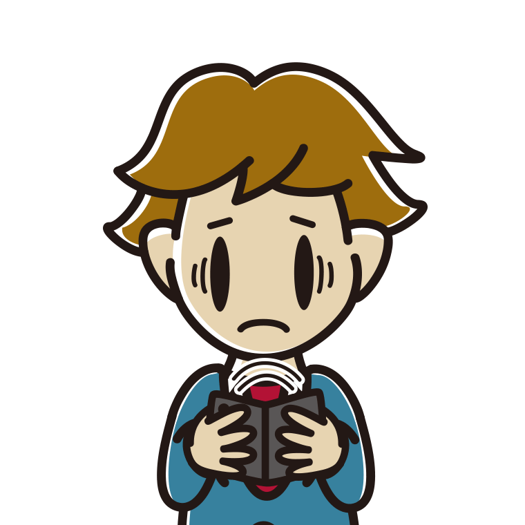 折りたたみスマホで困る男子高校生のイラスト【色あり、背景なし】透過PNG