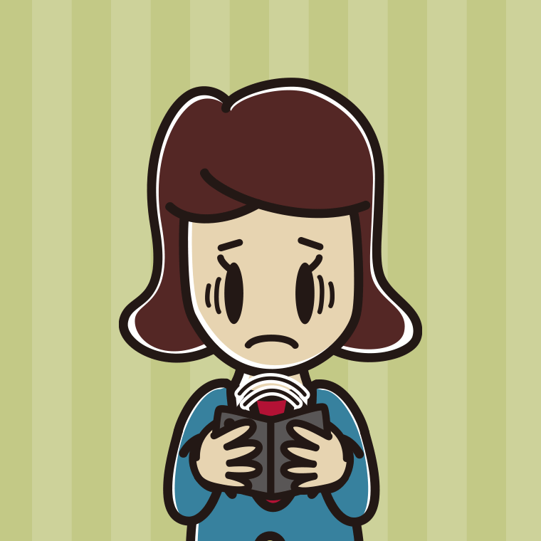 折りたたみスマホで困る女子高校生のイラスト【色、背景あり】PNG
