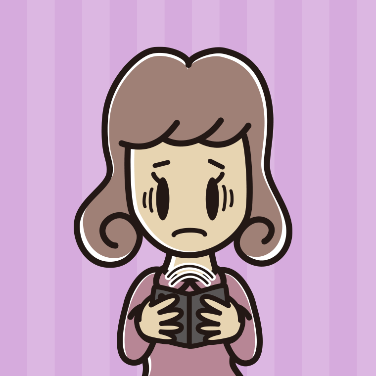 折りたたみスマホで困る女子大学生のイラスト【色、背景あり】PNG