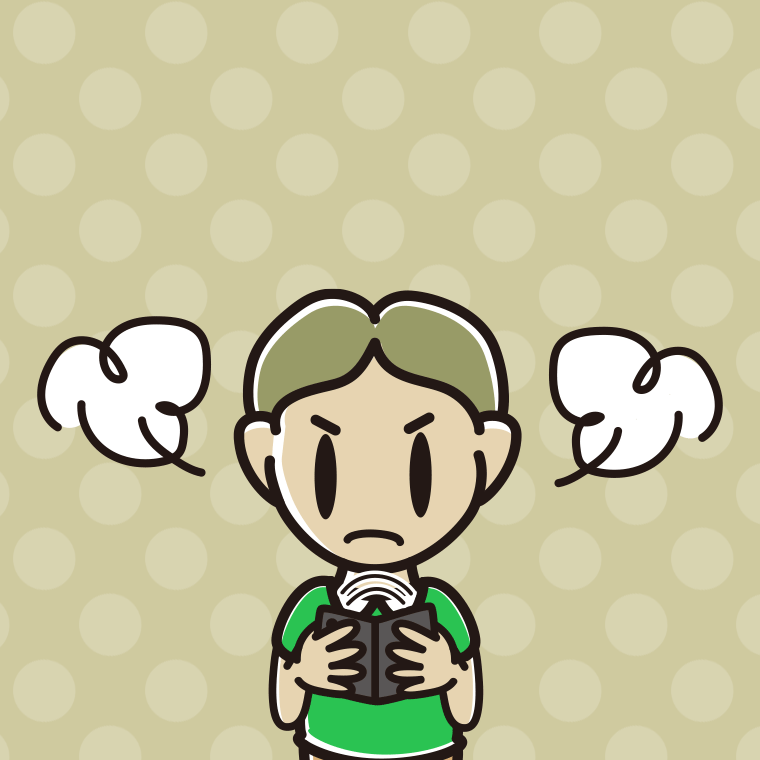 折りたたみスマホで怒る小学生男子のイラスト【色、背景あり】PNG