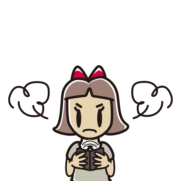 折りたたみスマホで怒る小学生女子のイラスト【色あり、背景なし】透過PNG